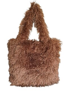 Hello J-Furry-Bag-Oversized-Schoudertas-Shopper-Imitatiebont-Fluffy-Soft-Musthave-40cmx46cmx10cm-Koffie