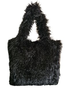 Hello J-Furry-Bag-Oversized-Schoudertas-Shopper-Imitatiebont-Fluffy-Soft-Musthave-40cmx46cmx10cm-Zwart