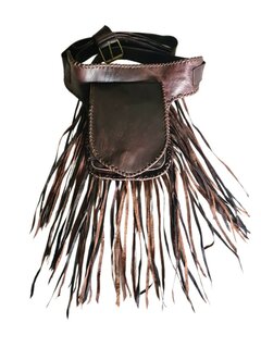 Festival-Heup tasje-echt leer-Handmade-Fringe-Bohemian style-Boho style-25cmx18cmx5cm-kleur 5