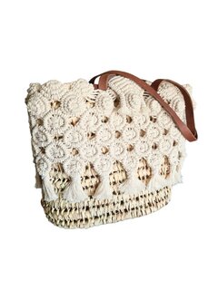 Tas-strand tas-Beach bag-Riet-Macrame-Handmade-Ibiza style-Bohemian style-Uniek design-5