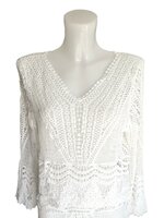 Trui-V-3/4 mouw-Gehaakt-Bohemian-Boho style-Katoen