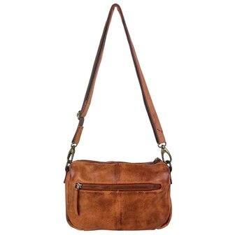 Schoudertasje-Crossbody- Gewassen-Leer-Vintage-Cognac-Arrigo