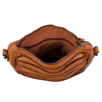 Schoudertasje-Crossbody- Gewassen-Leer-Vintage-Cognac-Arrigo