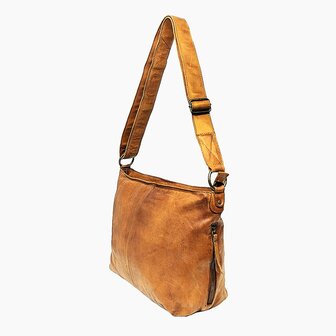 Schoudertas- Crossbody-Gewassen-Vintage-Leer-Cognac-Arrigo