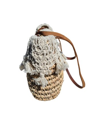 Tas-strand tas-Beach bag-Riet-Macrame-Handmade-Ibiza style-Bohemian style-Uniek design 1