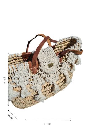 Tas-strand tas-Beach bag-Riet-Macrame-Handmade-Ibiza style-Bohemian style-Uniek design 1