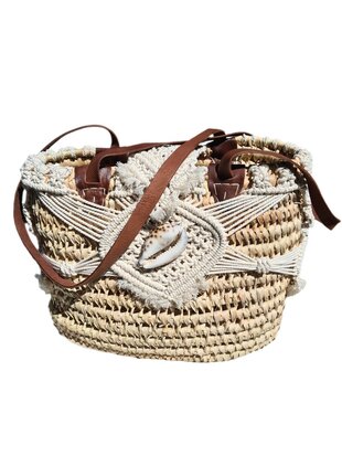 Tas-strand tas-Beach bag-Riet-Macrame-Handmade-Ibiza style-Bohemian style-Uniek design-3
