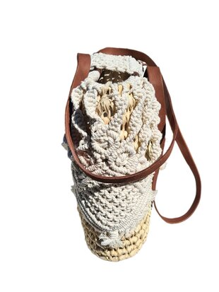 Tas-strand tas-Beach bag-Riet-Macrame-Handmade-Ibiza style-Bohemian style-Uniek design-4
