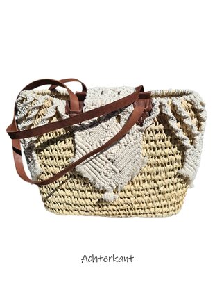 Tas-strand tas-Beach bag-Riet-Macrame-Handmade-Ibiza style-Bohemian style-Uniek design-4