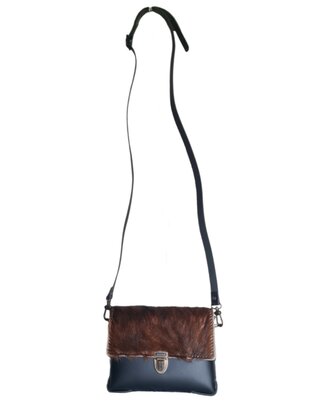 Giuliano-Tas-Schouder-crossbody- Heup-Echt leer-Cow-19,5cmx13,5cmx3,5cm-Zwart