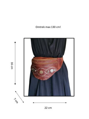 Festival-Heup tasje-Crossbody tasje- Cross over-echt leer-Munt-Bohemian style-Boho style-22cmx16cmx7cm-1