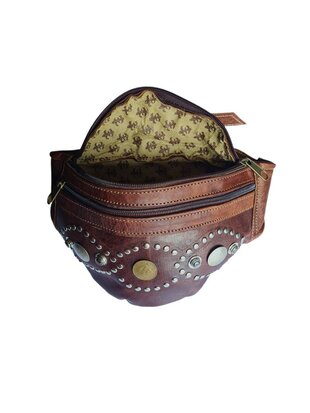 Festival-Heup tasje-Crossbody tasje- Cross over-echt leer-Munt-Bohemian style-Boho style-22cmx16cmx7cm-2