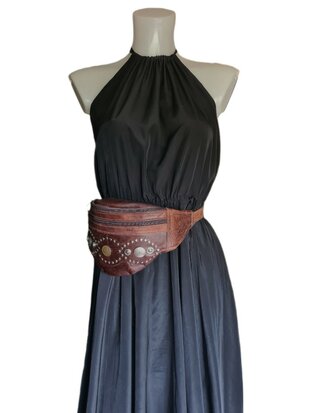 Festival-Heup tasje-Crossbody tasje- Cross over-echt leer-Munt-Bohemian style-Boho style-22cmx16cmx7cm-2