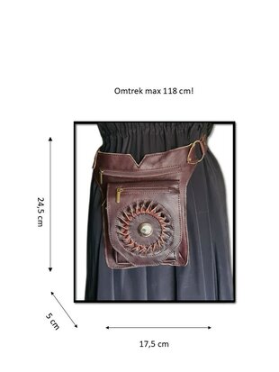 Festival-Heup tasje-Crossbody tasje- Cross over-echt leer-Sun-Bohemian style-Boho style-24cmx17,5cmx5cm-3