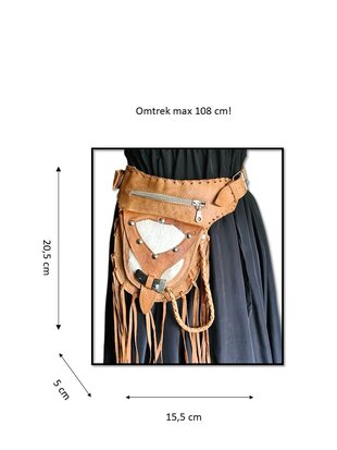 Festival-Heup tasje-Crossbody tasje- Cross over-echt leer-Fringe-Bohemian style-Boho style-22,5cmx15cmx5cm-1