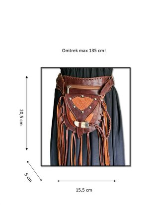Festival-Heup tasje-Crossbody tasje- Cross over-echt leer-Fringe-Bohemian style-Boho style-22,5cmx15cmx5cm-2