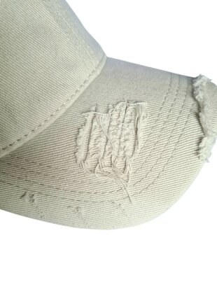 Jeans cap -Baseball Cap-Denim-Vintage-100% katoen-verstelbare schuifsluiting-Jeans Beige-Unisex-50cm>61cm