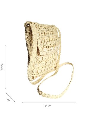 Tasje-Raffia-Gehaakt-Schelpjes-Naturel-Bohemian style-Ibiza style-Boho style-Riet-Zeegras-24cmx21cmx1cm