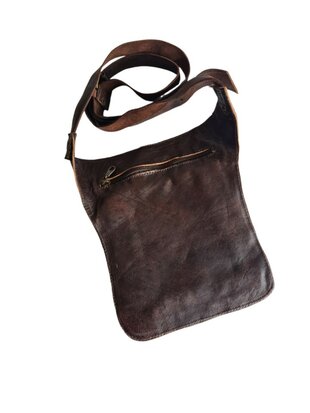 Festival-tasje-Crossbody tasje-Echt leer-Steen-Bohemian style-Boho style-Gypsy style-kleur 2-18cmx23cmx5cm