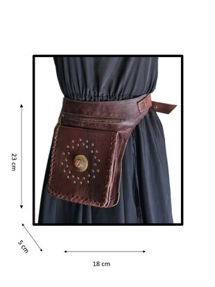 Festival-tasje-Crossbody tasje-Echt leer-Steen-Bohemian style-Boho style-Gypsy style-kleur 1-18cmx23cmx5cm