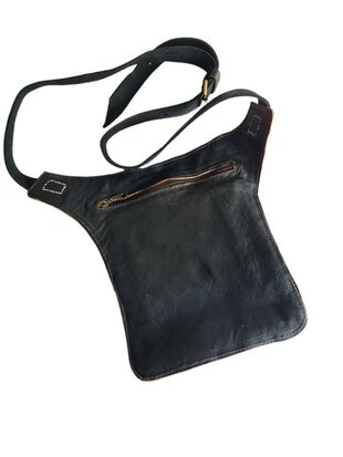 Festival-tasje-Crossbody tasje-Echt leer-Steen-Bohemian style-Boho style-Gypsy style-kleur 3-18cmx23cmx5cm