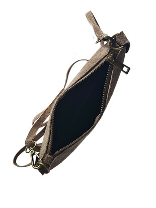 Giuliano-Tas-Schouder-crossbody-Clutch-Suède-Echt leer-22cmx16cmx4cm-Taupe