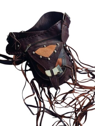 Festival-Heup tasje-Crossbody tasje- Cross over-echt leer-Fringe-Bohemian style-Boho style-22,5cmx15cmx5cm-3
