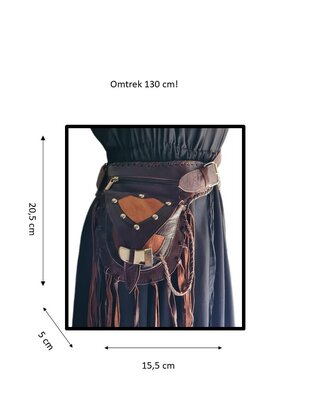 Festival-Heup tasje-Crossbody tasje- Cross over-echt leer-Fringe-Bohemian style-Boho style-22,5cmx15cmx5cm-3