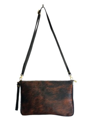 Cow bag-Tas-Schouder-crossbody- Clutch-Echt leer-Soepel leer-Cow-19cmx30cmx1cm-Zwart