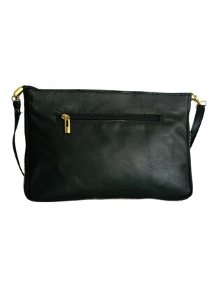 Cow bag-Tas-Schouder-crossbody- Clutch-Echt leer-Soepel leer-Cow-19cmx30cmx1cm-Zwart