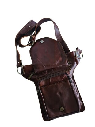 Festival-Heup tasje-Crossbody tasje- Cross over-echt leer-Sun-Bohemian style-Boho style-24cmx17,5cmx5cm-4