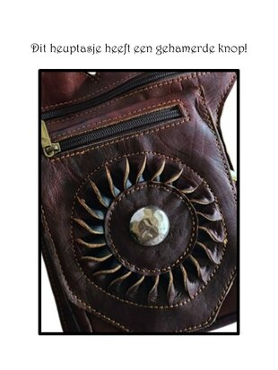 Festival-Heup tasje-Crossbody tasje- Cross over-echt leer-Sun-Bohemian style-Boho style-24cmx17,5cmx5cm-4