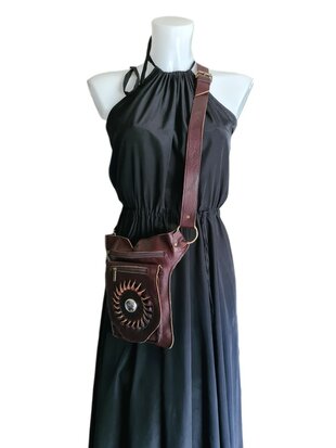 Festival-Heup tasje-Crossbody tasje- Cross over-echt leer-Sun-Bohemian style-Boho style-24cmx17,5cmx5cm-5