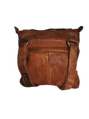 Ven Tomy-Schoudertas-crossbody-Hoogwaardig leer-Gewassen leer- Soepel leer-Vintage-Natuurlijk bruin-19cmx19cmx7cm