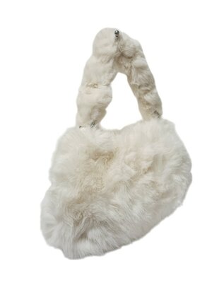 Maria C-Shoudertas-Crossbody-Zacht-Fluffy-Creme-39cmx24cmx12cm