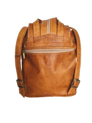 Festival Rugzak- Rugzak-Echt leer-Sun-Bohemian style-Boho style-Gypsy style-Camel-28cmx24cmx10cm