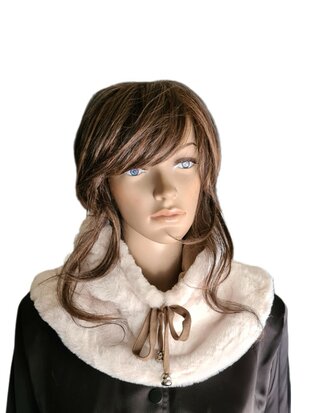 Capuchon sjaal- Col sjaal-Bivak muts-In style-Muts&col-Soft teddy-Soft touch-Gevoerd-Superzacht-Warm-One size-Creme