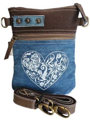 Domelo-Tasje-Denim-Canvas-Leer-gerecyclede jeans-hartje-dames-heren-Retro-Vintage-Streetwear-18 x 23 x 2 cm-small-Denim