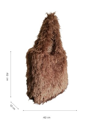 Hello J-Furry-Bag-Oversized-Schoudertas-Shopper-Imitatiebont-Fluffy-Soft-Musthave-40cmx46cmx10cm-Koffie