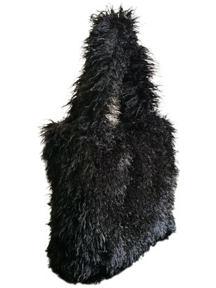 Hello J-Furry-Bag-Oversized-Schoudertas-Shopper-Imitatiebont-Fluffy-Soft-Musthave-40cmx46cmx10cm-Zwart