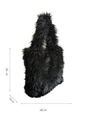 Hello J-Furry-Bag-Oversized-Schoudertas-Shopper-Imitatiebont-Fluffy-Soft-Musthave-40cmx46cmx10cm-Zwart