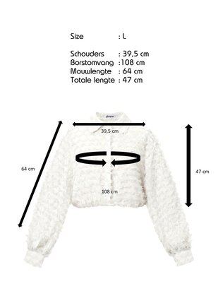 Blouse-Top-Dames-Kort-Elegant-Wit-Maat L