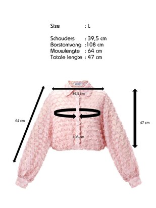 Blouse-Top-Dames-Kort-Elegant-Roze-Maat L