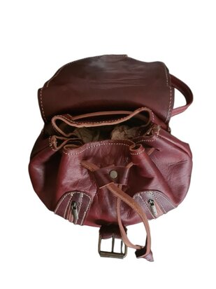 Festival Rugzak- Rugzak-Echt leer-Sun-Bohemian style-Boho style-Gypsy style-kleur 2-26cmx23cmx11cm