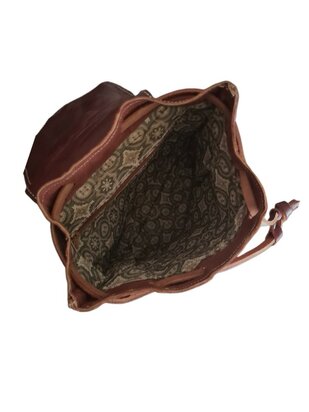 Festival Rugzak- Rugzak-Echt leer-Sun-Bohemian style-Boho style-Gypsy style-kleur 2-26cmx23cmx11cm