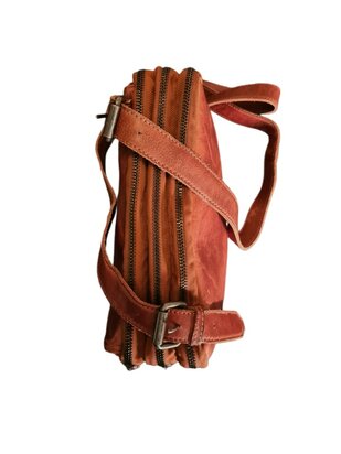 Ven Tomy-Ven Tomy-Schoudertas-crossbody-Hoogwaardig leer-Gewassen leer- Soepel leer-Vintage-Naturel bruin-25cmx16cmx13cm