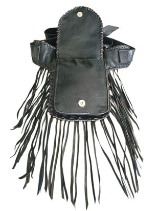 Festival-Heup tasje-echt leer-Handmade-Fringe-Bohemian style-Boho style-25cmx18cmx5cm-kleur 1