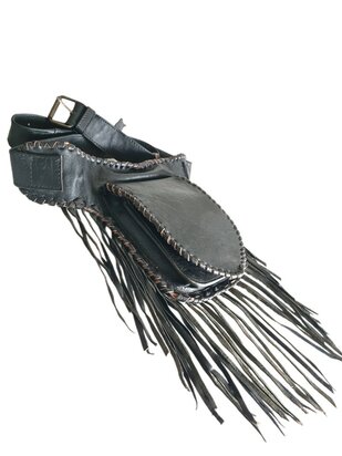 Festival-Heup tasje-echt leer-Handmade-Fringe-Bohemian style-Boho style-25cmx18cmx5cm-kleur 1
