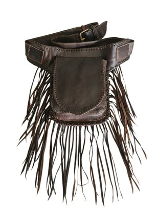 Festival-Heup tasje-echt leer-Handmade-Fringe-Bohemian style-Boho style-25cmx18cmx5cm-kleur 2