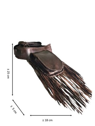 Festival-Heup tasje-echt leer-Handmade-Fringe-Bohemian style-Boho style-25cmx18cmx5cm-kleur 5